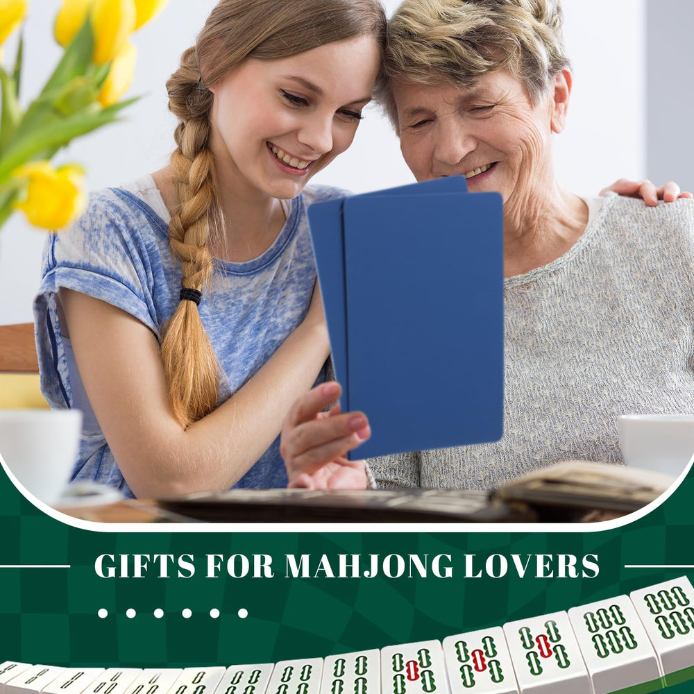 Seenelling blue mahjong tile mixer on table ready to shuffle