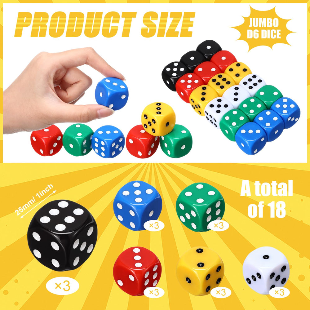 Seenelling packaging shows 18 dice ready for game night