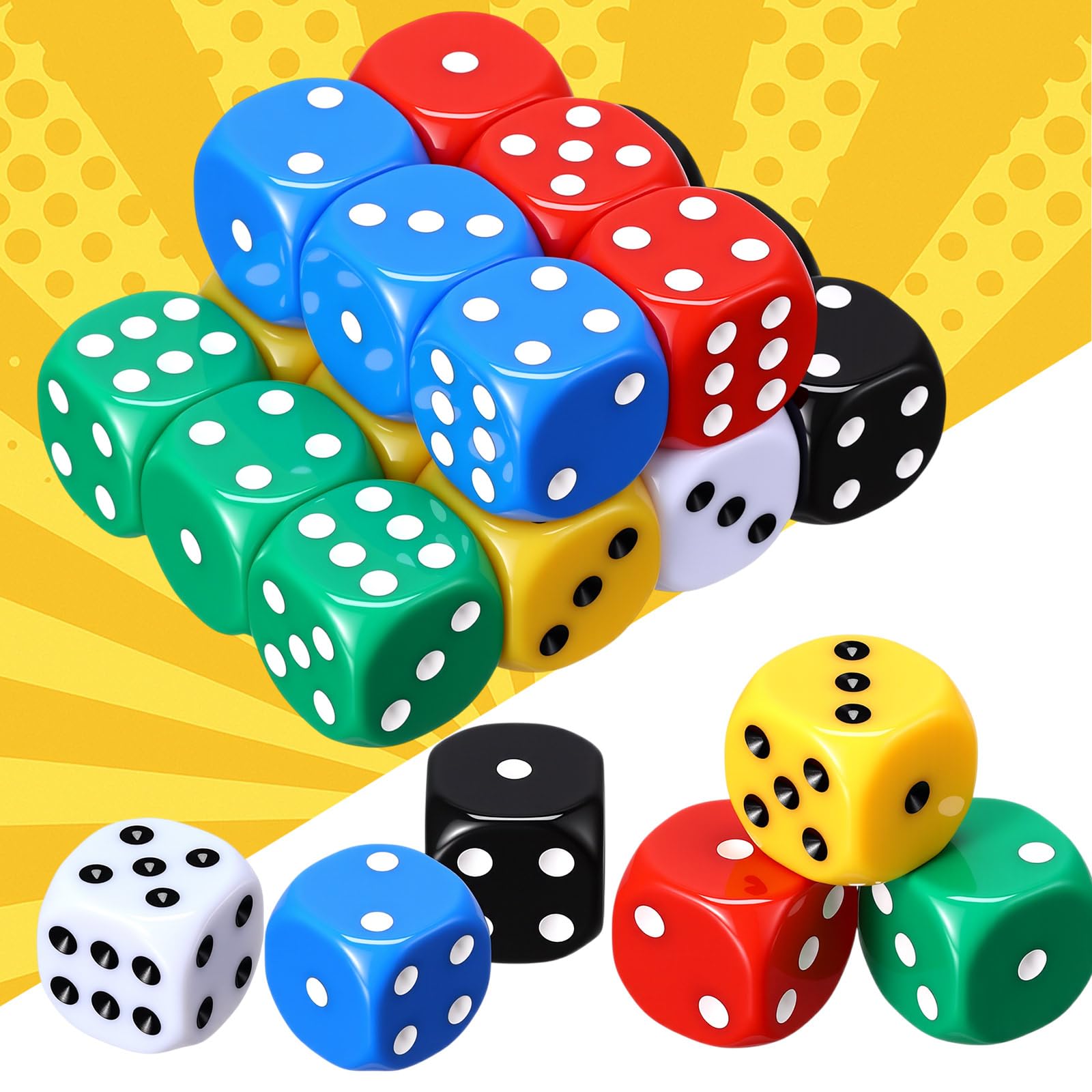 Seenelling dice used for casino nights and board games