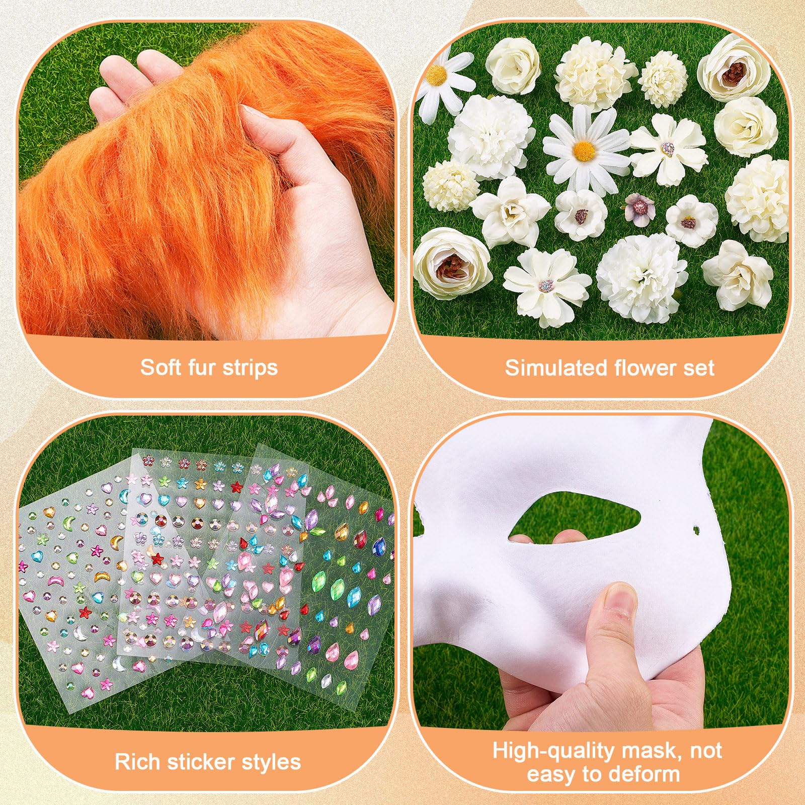 Seenelling faux fur precut strips add texture to your masks
