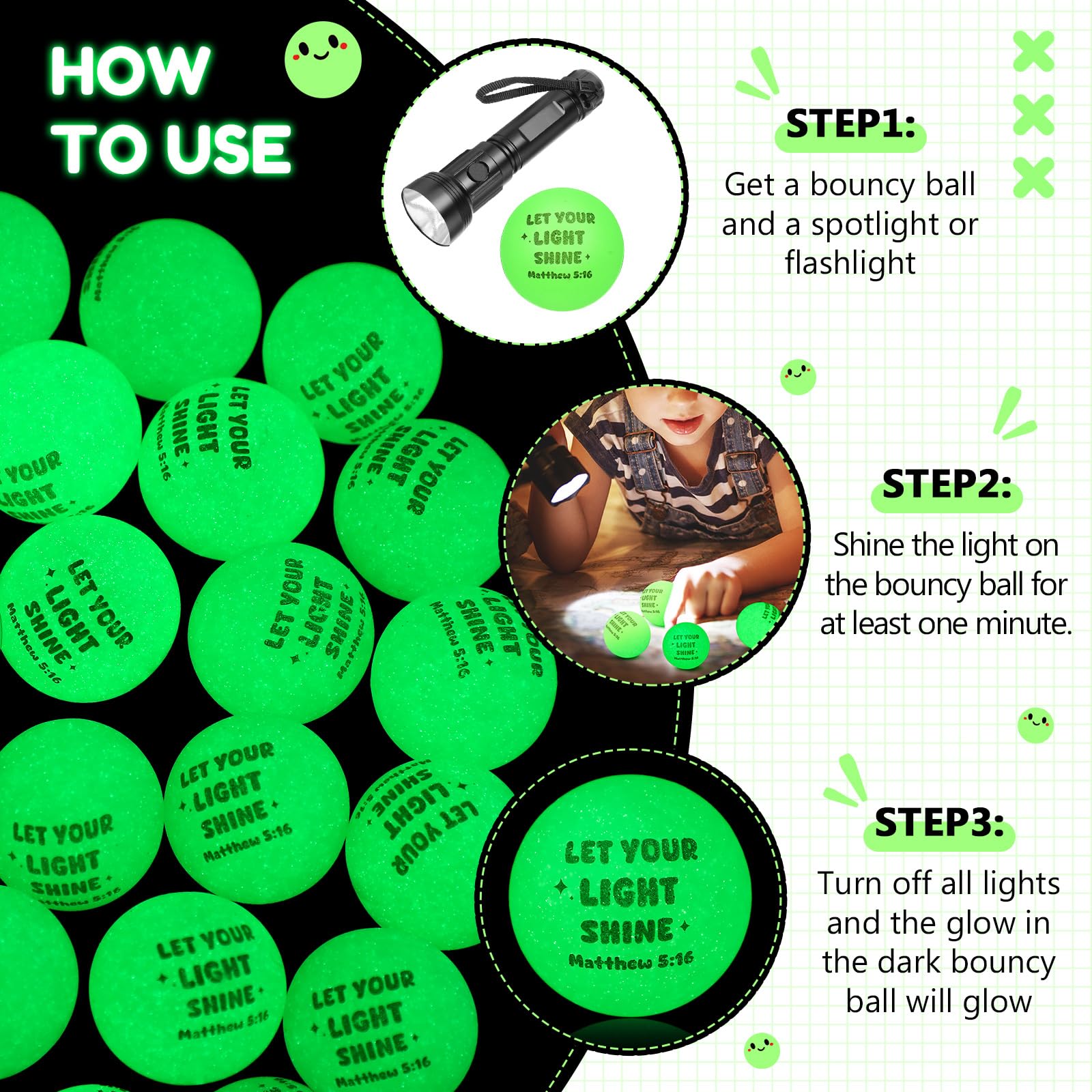 Seenelling high-bounce Christian ball, sturdy rubber for safe, energetic play