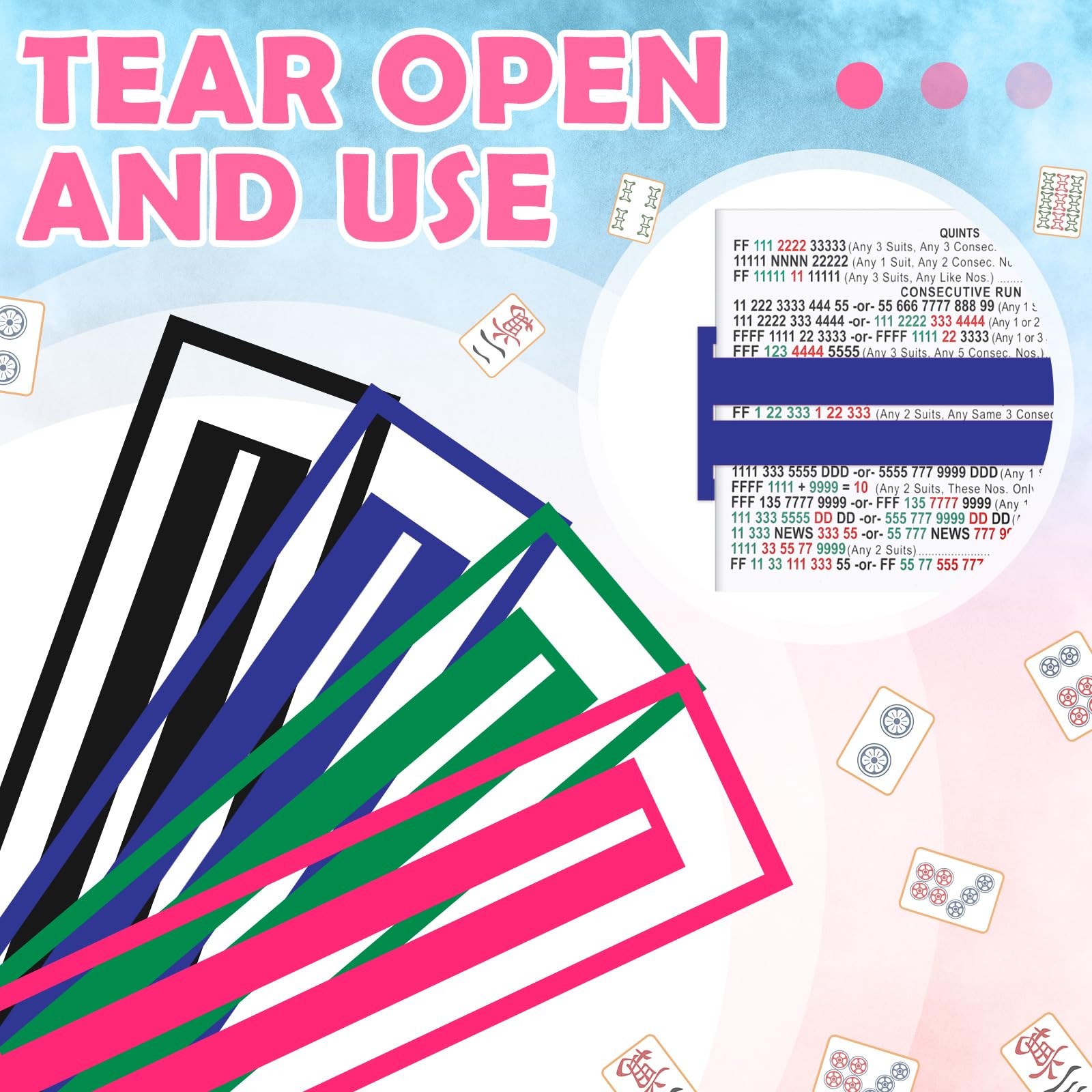 Seenelling Mahjong line reader clip green offers a durable, portable game aid.