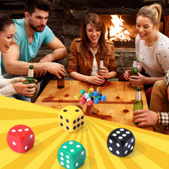 Seenelling opaque jumbo 25mm D6 dice displaying six vibrant colors