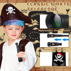 Seenelling retractable pirate telescope portable for treasure-hunt pretend play.