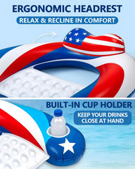 SEETOHOME adult pool chair with ergonomic backrest supports neck and back.