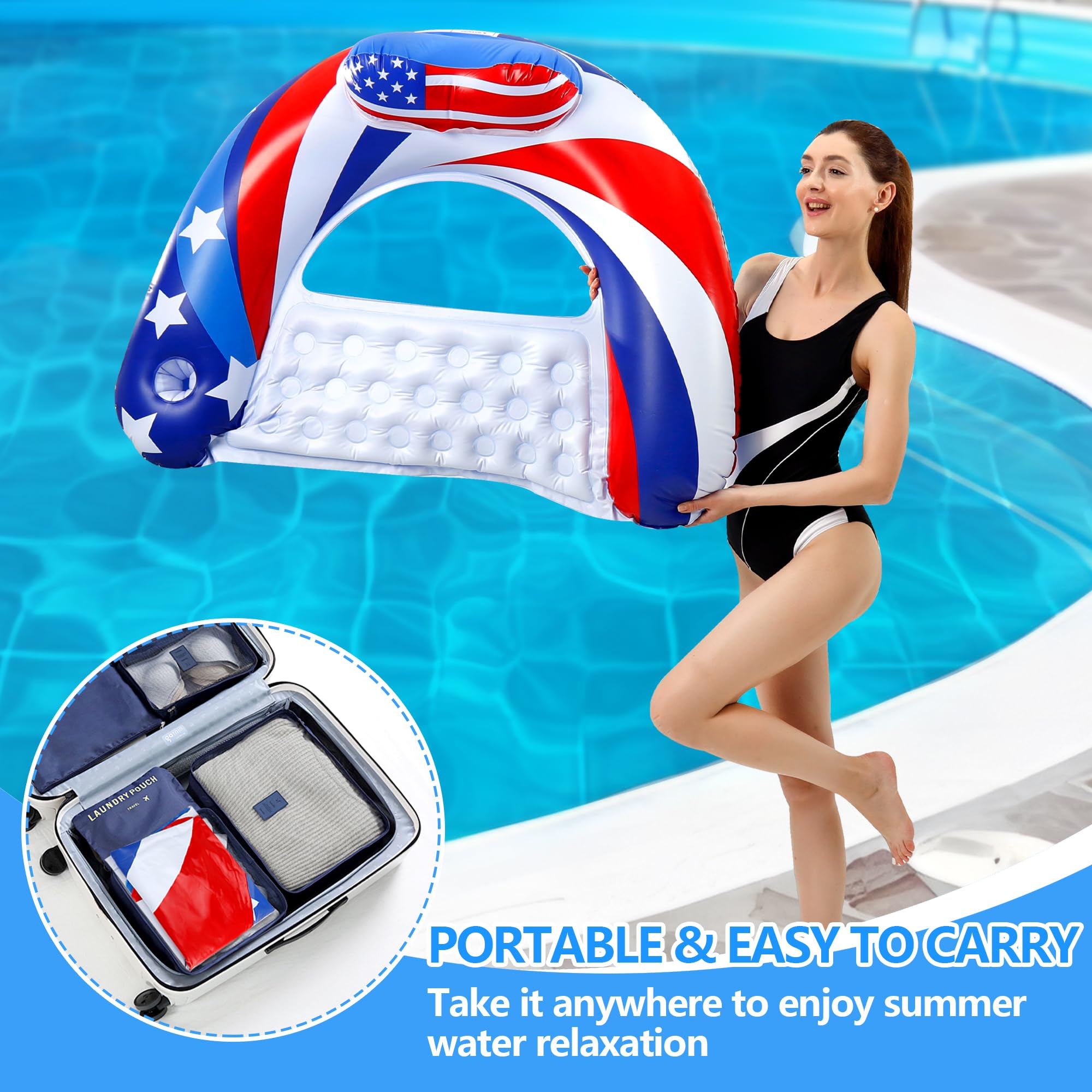 SEETOHOME versatile float chair for pool, lake, or river adventures.