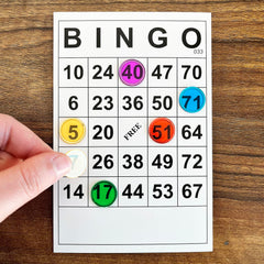 SEETOOOGAMES compact bingo chip set for portable classroom fun.