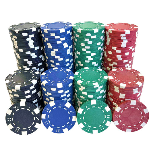 SEETOOOGAMES blue four-color poker chip close-up for durable casino night play