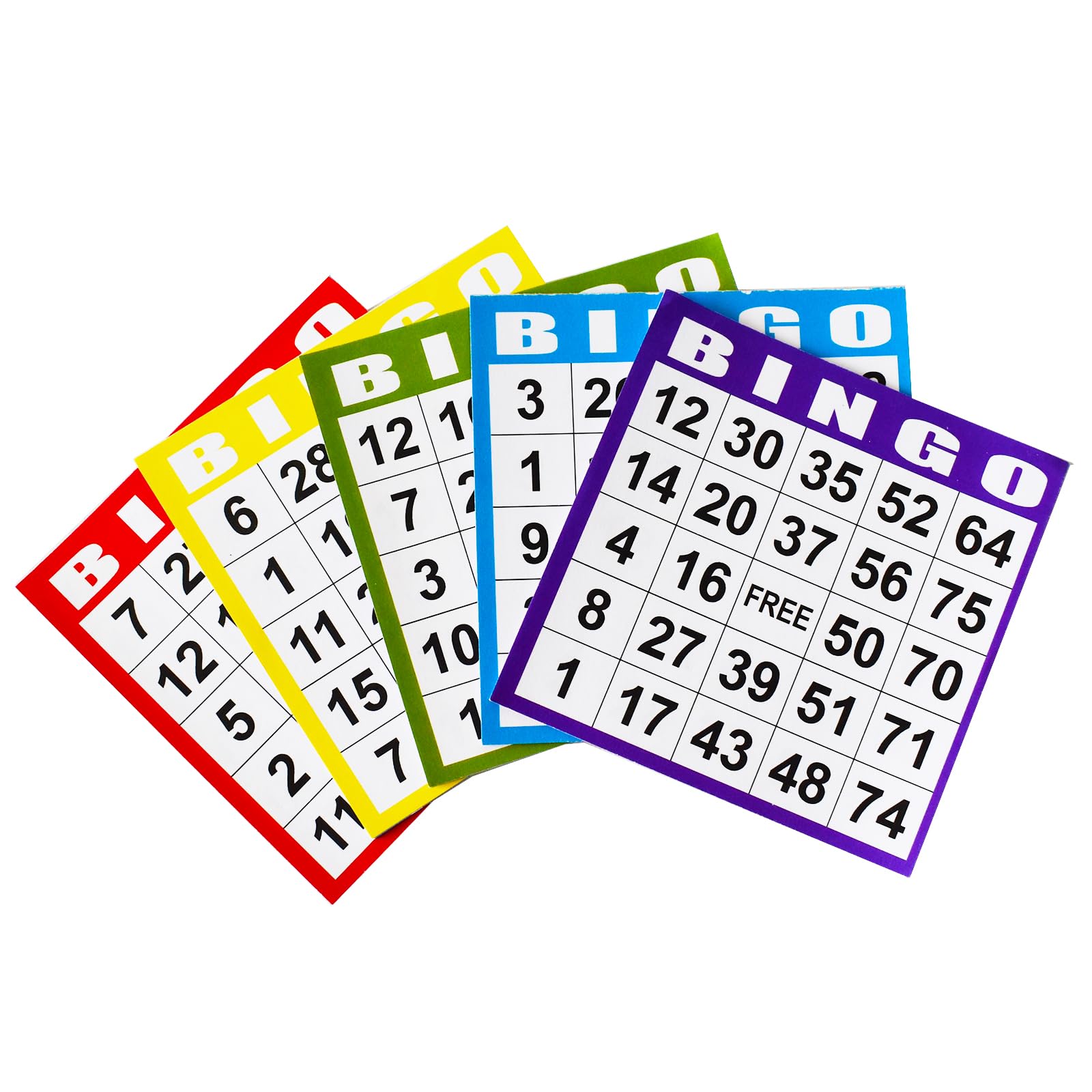 SEETOOOGAMES color sheets in blue red green yellow purple for vibrant bingo sessions