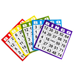 SEETOOOGAMES color sheets in blue red green yellow purple for vibrant bingo sessions