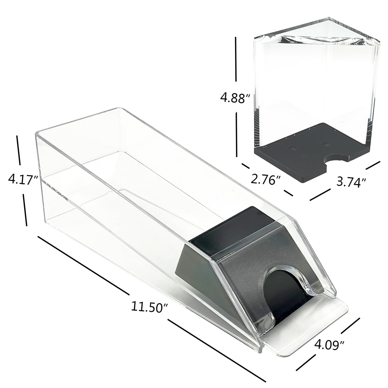 SEETOOOGAMES discard tray with clear acrylic keeps discarded cards neatly separated.