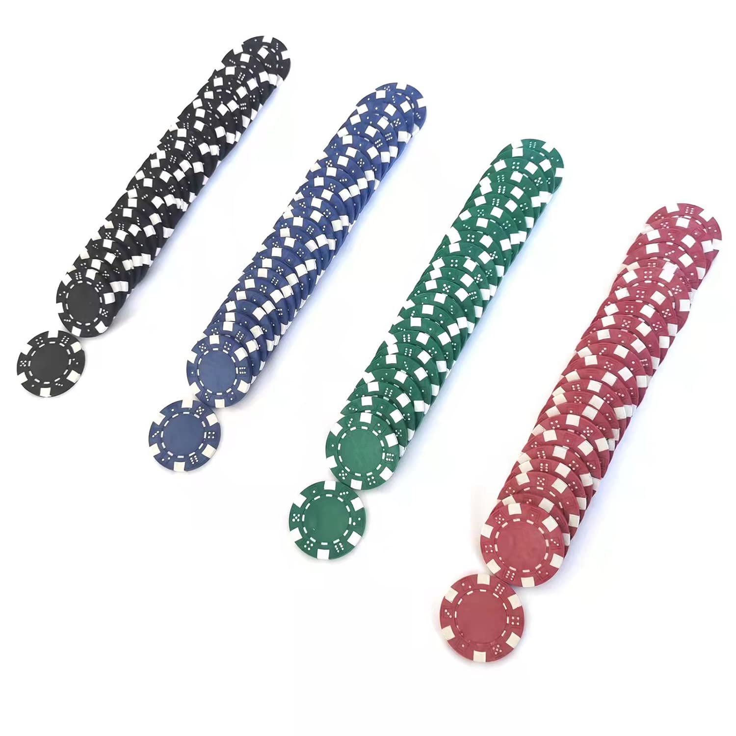 SEETOOOGAMES green striped poker chip easy color coding for sessions.