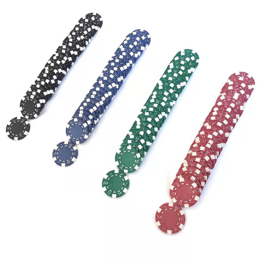 SEETOOOGAMES green striped poker chip easy color coding for sessions.