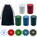 SEETOOOGAMES poker chips with denominations arranged for easy betting during a game night