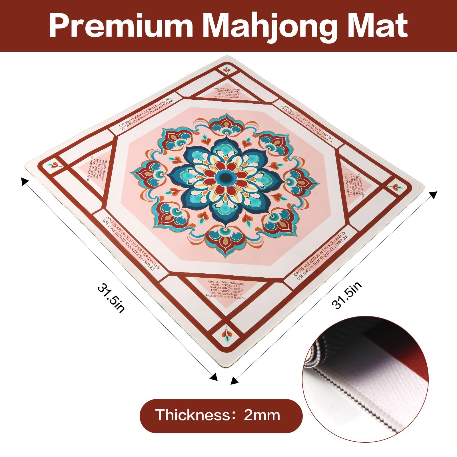 Seeuagn water-resistant mahjong mat resists spills during play