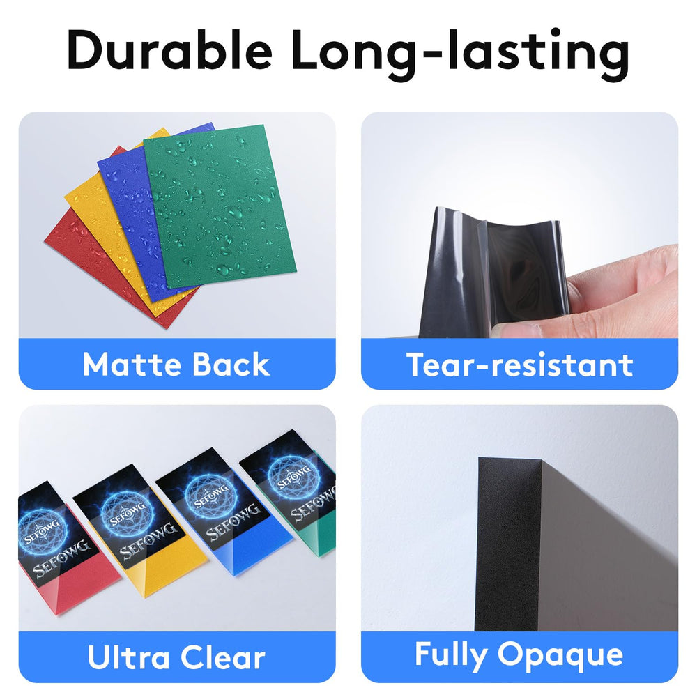 SEFOWG card sleeves matte back texture improves grip for smooth shuffles.
