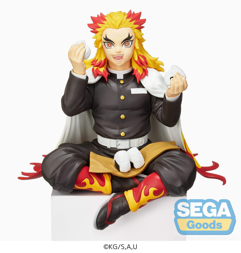 SEGA Demon Slayer Kyojuro Rengoku perching figure face close-up for display appeal