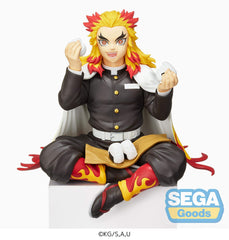 SEGA Demon Slayer Kyojuro Rengoku perching figure face close-up for display appeal