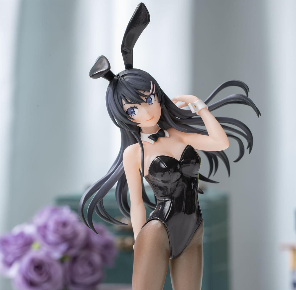 SEGA Mai Sakurajima figure, close-up eyes highlighting vibrant detailing.