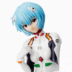 SEGA Rei Ayanami LPM figure with base stand suitable for desk or shelf.