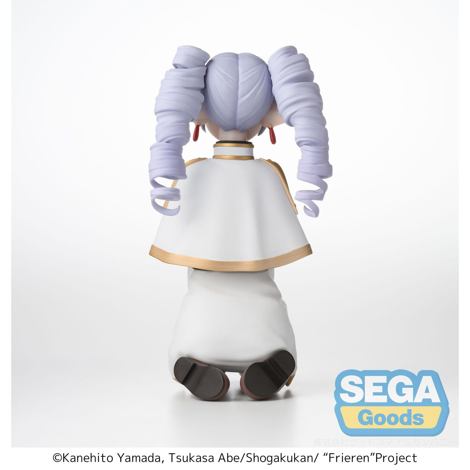 SEGA Frieren face closeup perching figure emphasizes high-quality paint for collectible displays.
