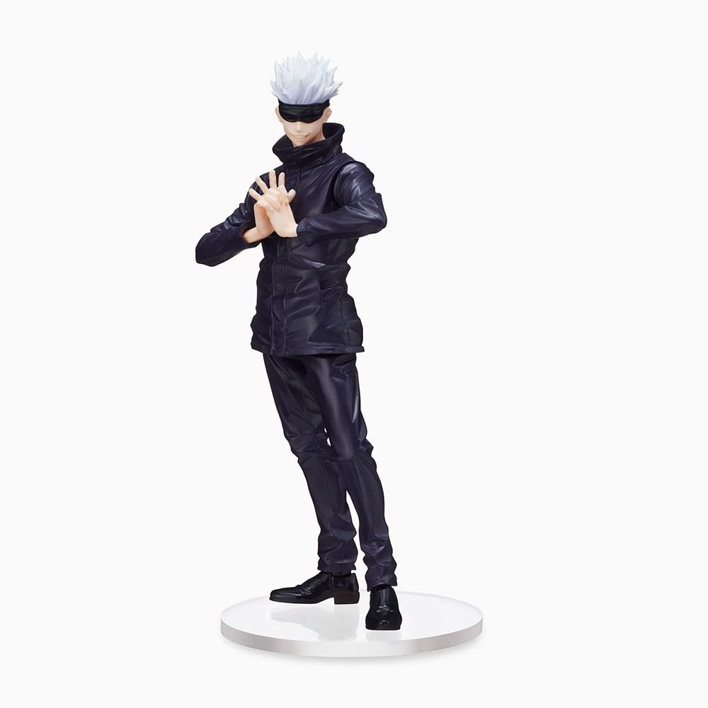 SEGA Jujutsu Kaisen SPM Figure Satoru Gojo dynamic pose on base stand for stability.