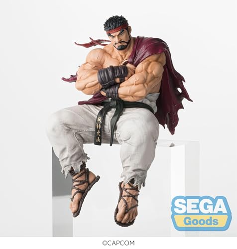 SEGA Street Fighter 6 PM Ryu figure back view, perfect for dynamic shelf setups.