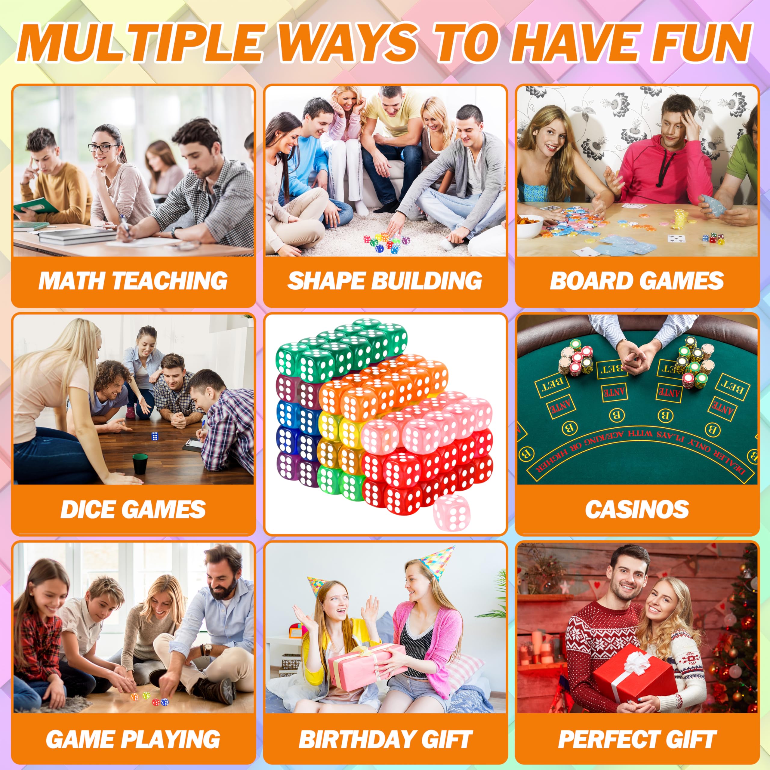 Seifar classroom-friendly dice set for math and probability activities.