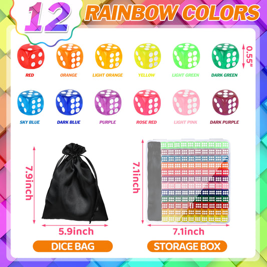 Seifar dice bulk pack with storage bag, compact for travel and classroom use.