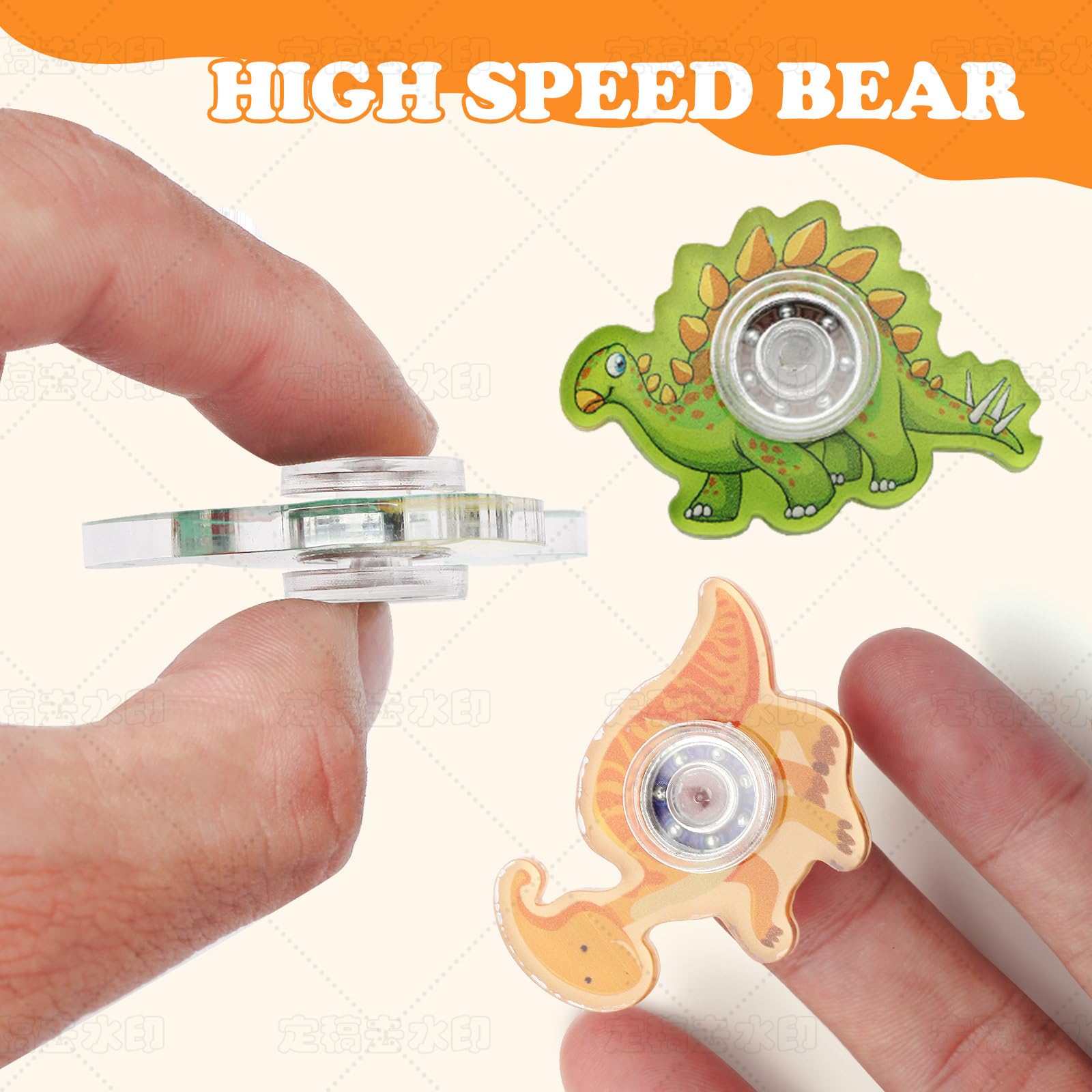 Seilaiap dinosaur-themed spinners as party favors that entertain while aiding focus.