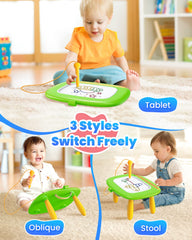 Child using the Seimome magnet pen on the board.
