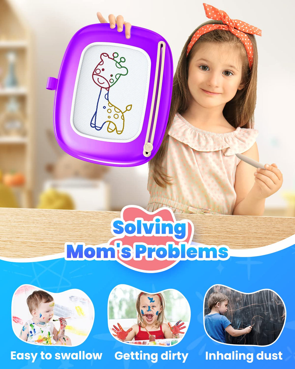 Seimome Doodle Board BPA-free plastic keeps play safe