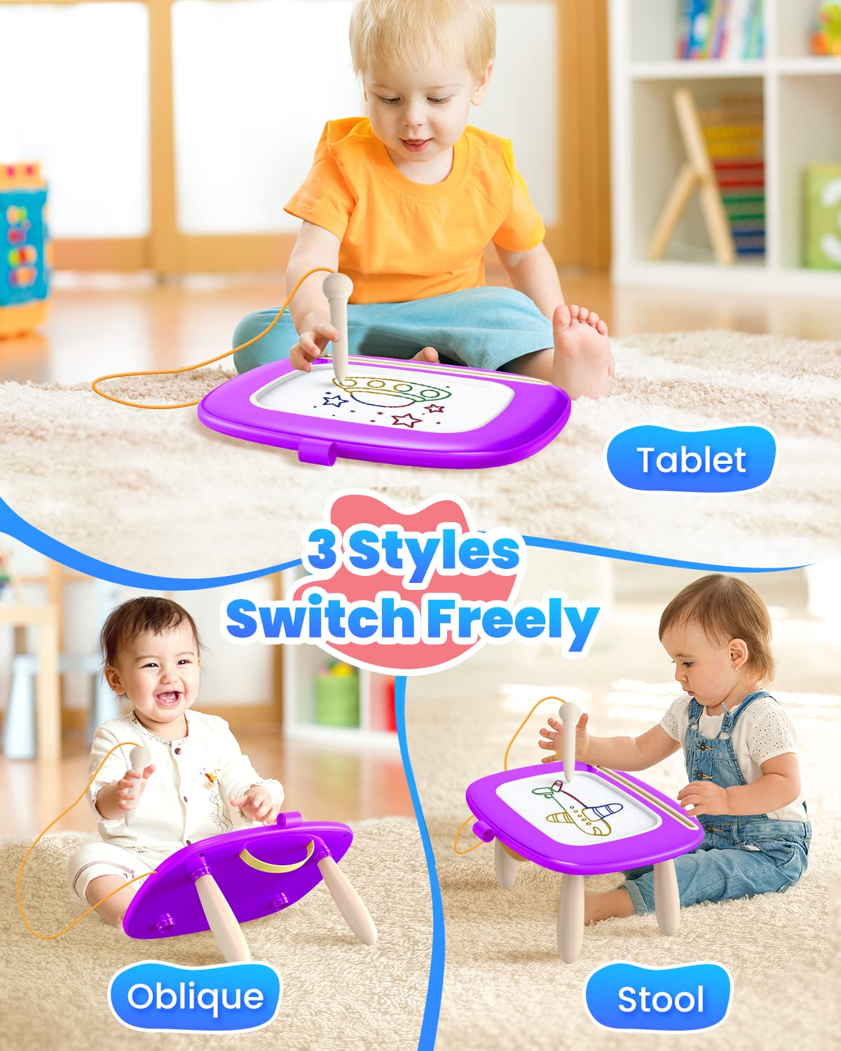 Seimome Doodle Board pen rope helps prevent loss