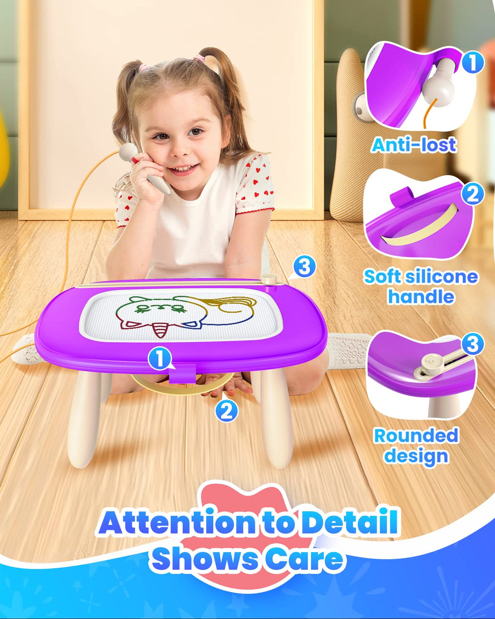 Seimome Doodle Board stable detachable legs ensure steady drawing