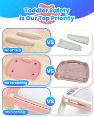 Seimome pink magnetic board with detachable legs for stable playtime.