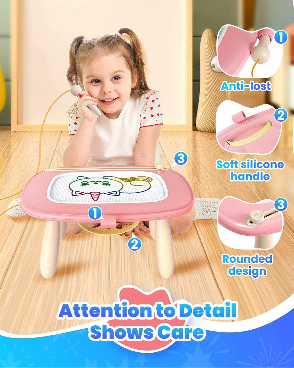 Seimome pink eco-friendly ABS materials ensure safe, non-toxic play.