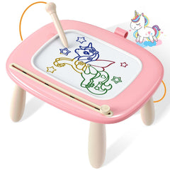 Seimome pink magnetic drawing board front view for early learning and creativity.