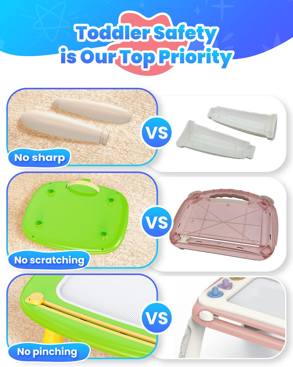 Travel-friendly compact design fits into bags for on-the-go play.