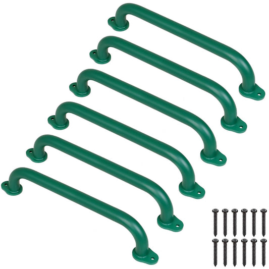 SELEWARE six 17-inch green safety handles with secure grip for indoor or outdoor play