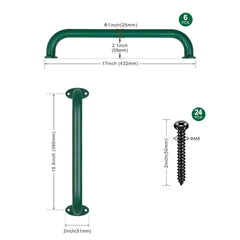 SELEWARE 6-pack 17-inch green handles ideal for monkey bars and jungle gyms safety
