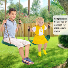 SELEWARE backyard swing installed on a tree branch for family fun