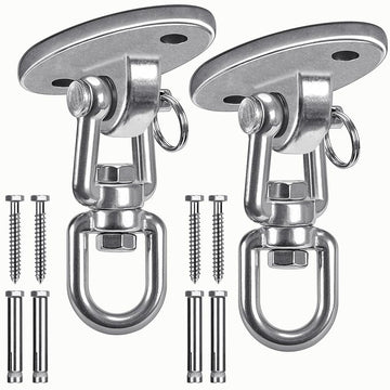 SELEWARE ceiling swing mount in stainless steel for sturdy indoor or outdoor use.
