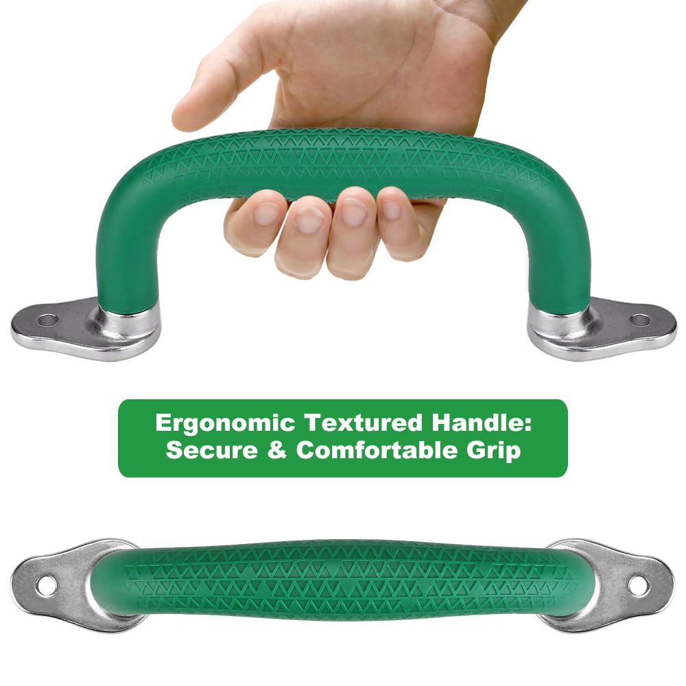 SELEWARE Green Playground Safety Handle close-up, ergonomic texture for confident holds.