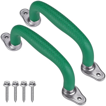 SELEWARE Green Playground Safety Handle front view, secure grip for kids' play.