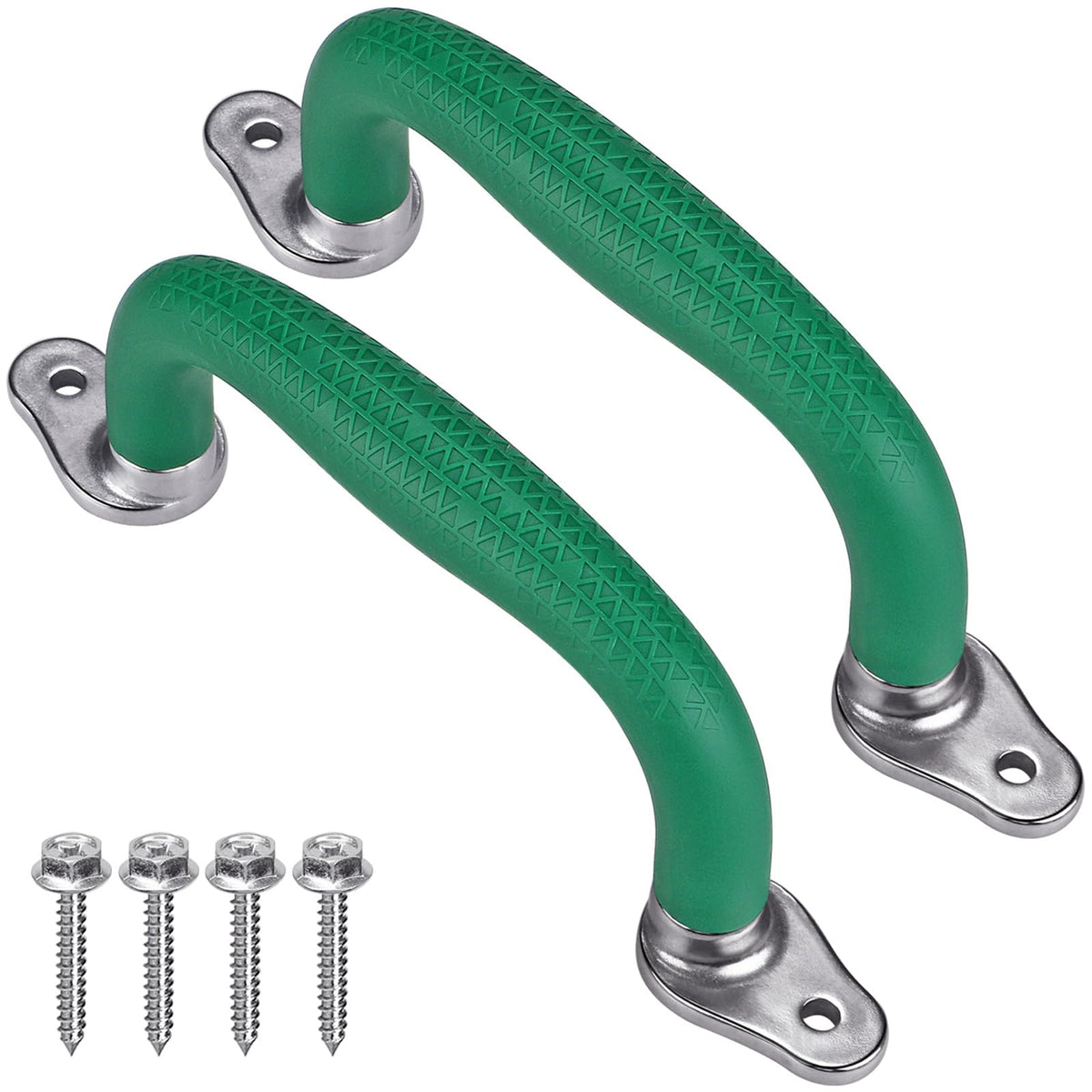 SELEWARE Green Playground Safety Handle front view, secure grip for kids' play.