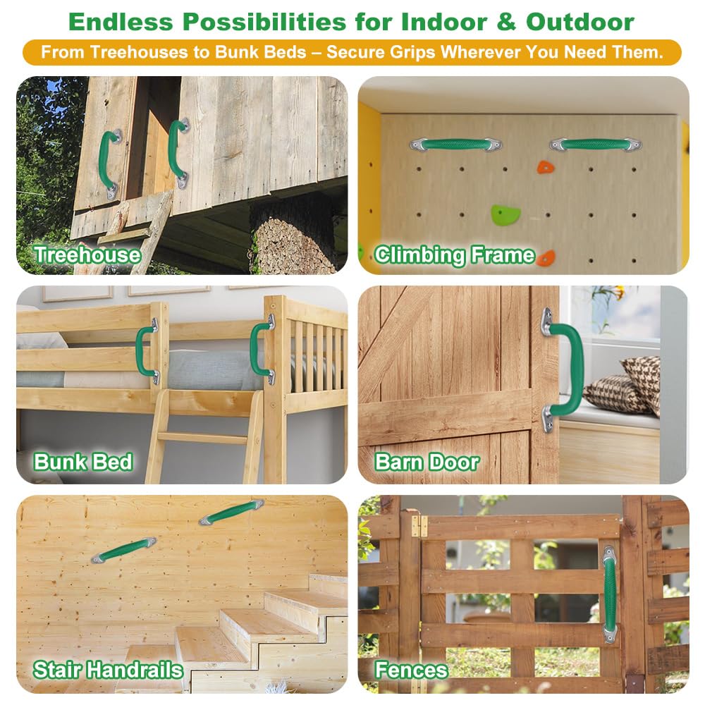 SELEWARE Green Playground Safety Handle supports kids' play with high weight capacity.