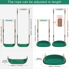 SELEWARE green swing seat pack, durable PP plastic and comfortable seating