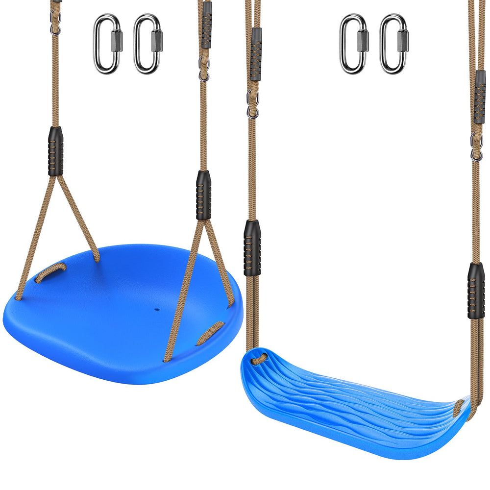 SELEWARE heavy-duty blue swing seat with non-slip surface for secure outdoor play