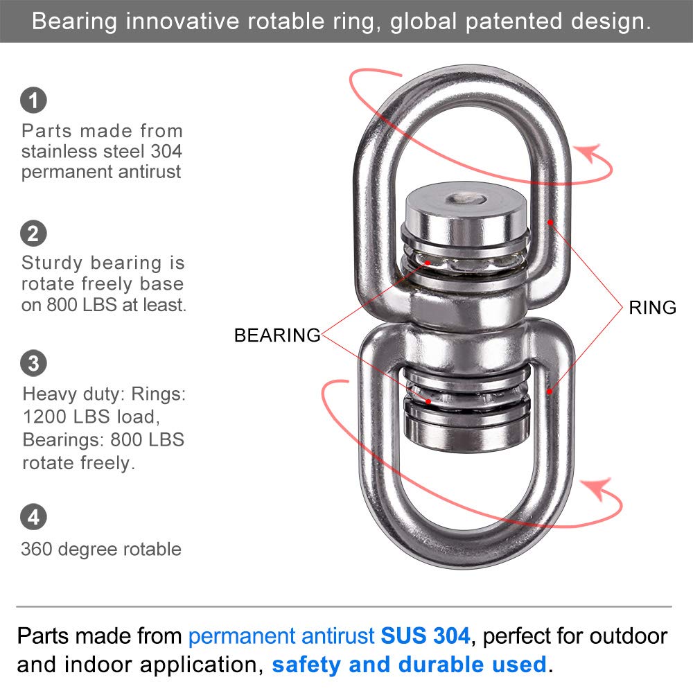 SELEWARE swivel in a tree-swing setup enabling dependable rotation.