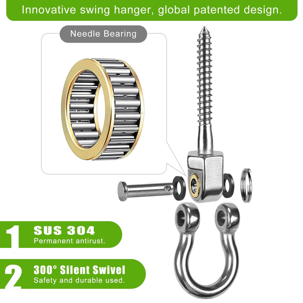SELEWARE stainless steel swing hangers provide 180-degree rotation for flexible mounting.
